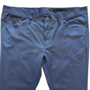 J. Hilburn Pants Mens 40x30 Blue Denim Look Straight Leg 5-Pocket Stretch Wool